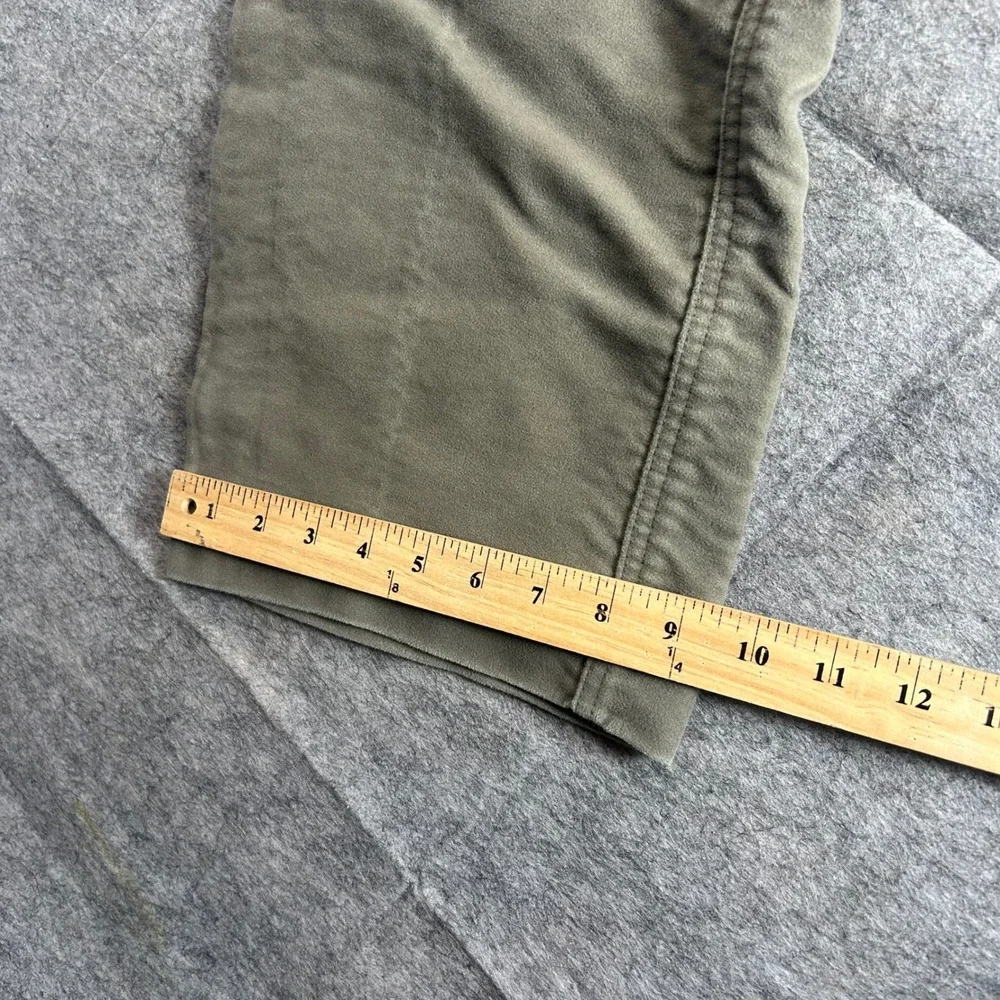 Orvis Field Pants Mens 46 Olive Green Quilted Leather Trim Moleskin Cotton